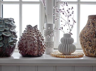 Handmade Pleated Stoneware Vase