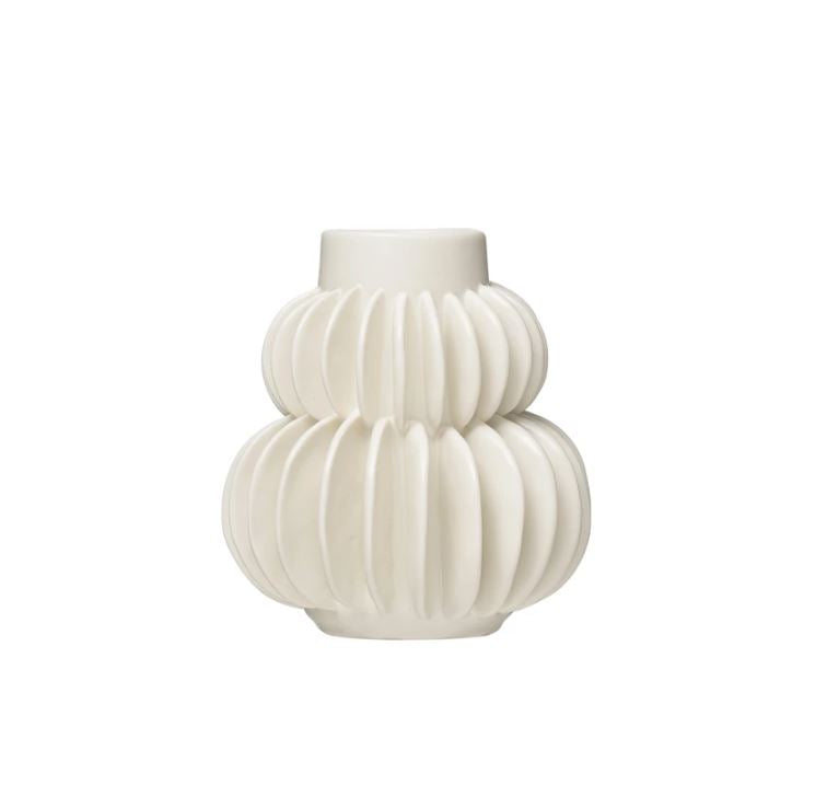 Handmade Pleated Stoneware Vase