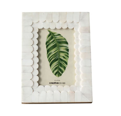 Scalloped Bone Photo Frame
