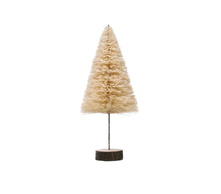 Cream Bottle Brush Tree on Wood Base - 16