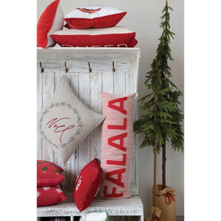 Linen & Cotton Square Pillow with Embroidered