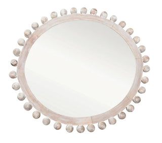 Whitewashed Mango Wood Framed Wall Mirror