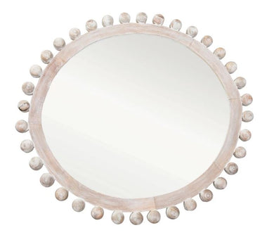 Whitewashed Mango Wood Framed Wall Mirror