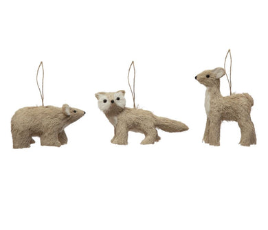 Sisal Bottle Brush Animal Ornament