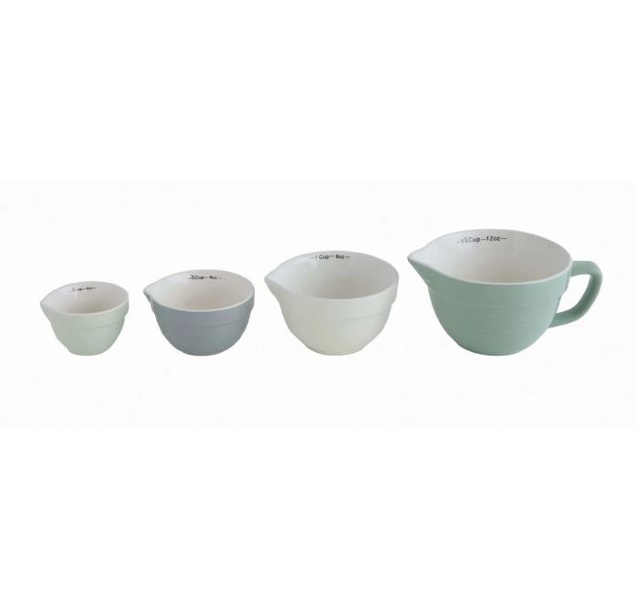 Stoneware Batter Bowl Measuring Cups - Set of 4
