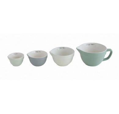 Stoneware Batter Bowl Measuring Cups - Set of 4