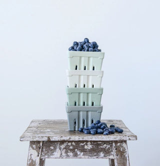 Textured Stoneware Berry Basket - 4 Colors