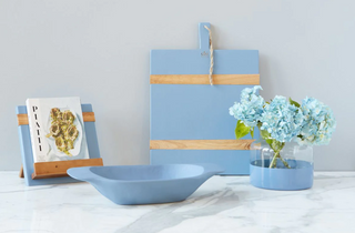 Etu Home Denim Colorblock Flower Vase