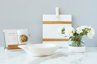 Etu Home White Colorblock Flower Vase