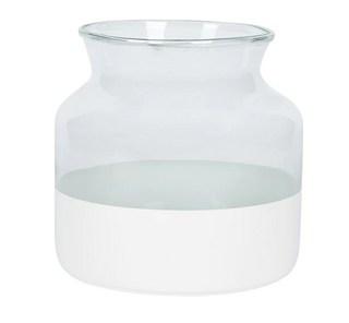 Etu Home White Colorblock Flower Vase