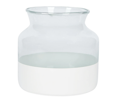 Etu Home White Colorblock Flower Vase