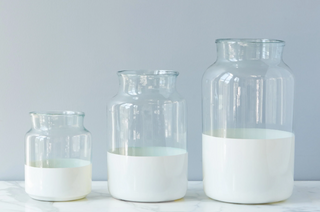 Etu Home White Colorblock Mason Jar - Small