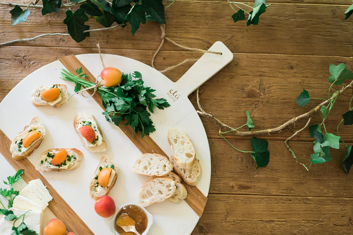 Etu Home White Round Mod Charcuterie Board - Medium