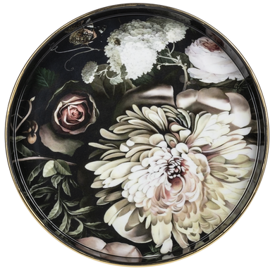 Round Floral Enamel Tray - Small