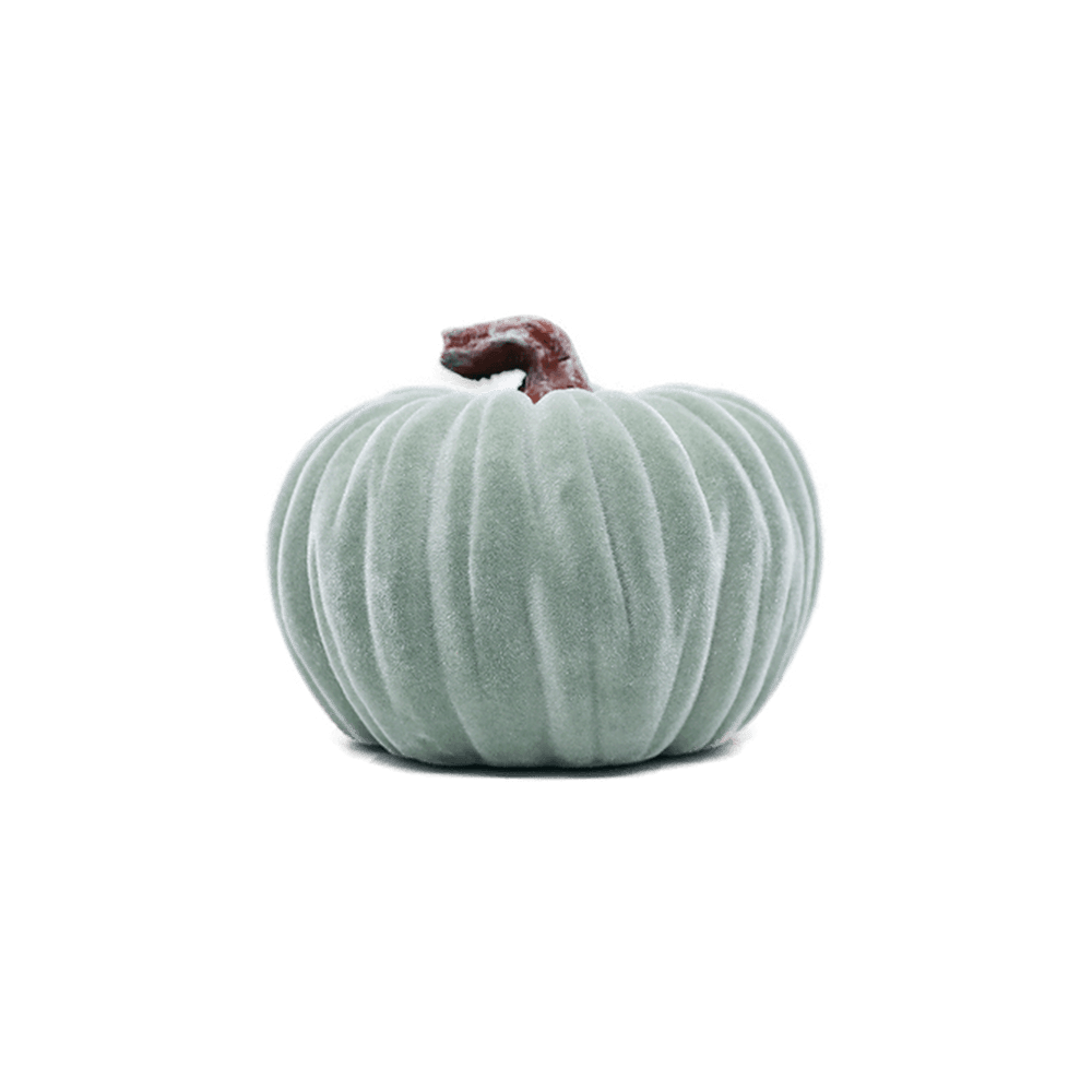 Grey Medium Velvet Pumpkin
