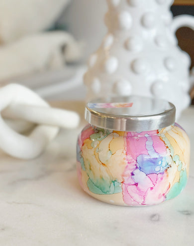 Capri Blue Volcano Rainbow Watercolour Signature Jar Candle