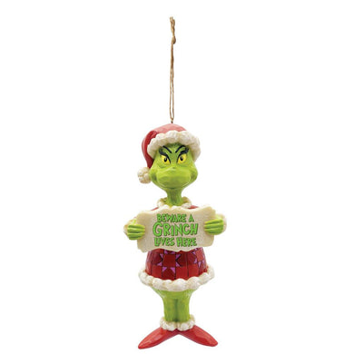 Jim Shore Grinch Beware A Grinch Hanging Ornament
