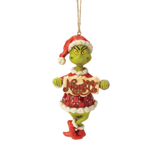 Jim Shore Naughty/Nice Grinch With Sign Hanging Ornament