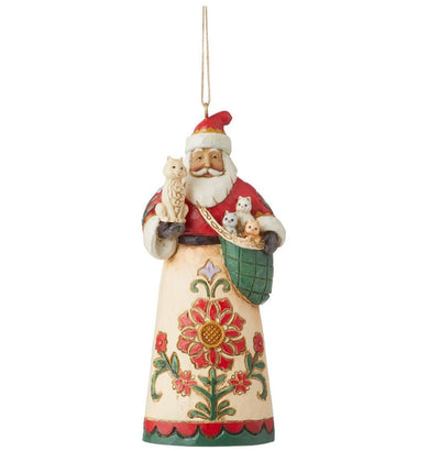 Jim Shore Santa Holding Kittens Hanging Ornament