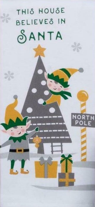 This House Believes In Santa Tea Towel