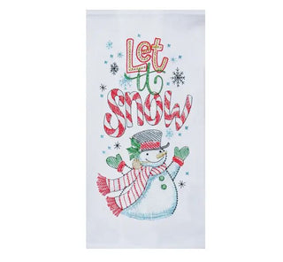 Let It Snow Embroidered Flour Sack Towel