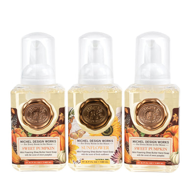 Michel Design Works Mini Foaming Hand Soap Set - Sweet Pumpkin, Sunflower, Sweet Pumpkin