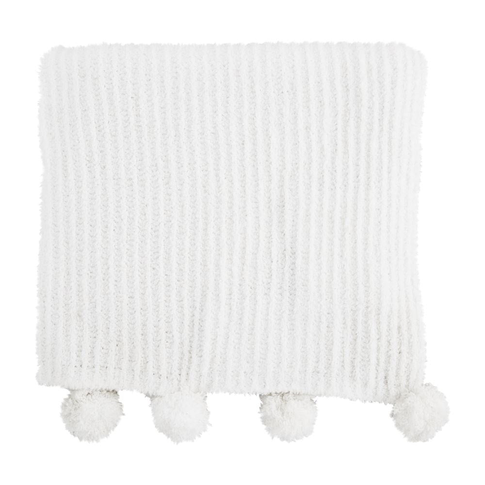 Chenille Pom Pom Throw Blanket