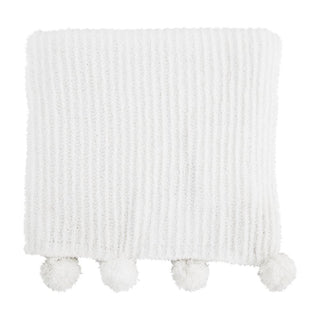 Chenille Pom Pom Throw Blanket