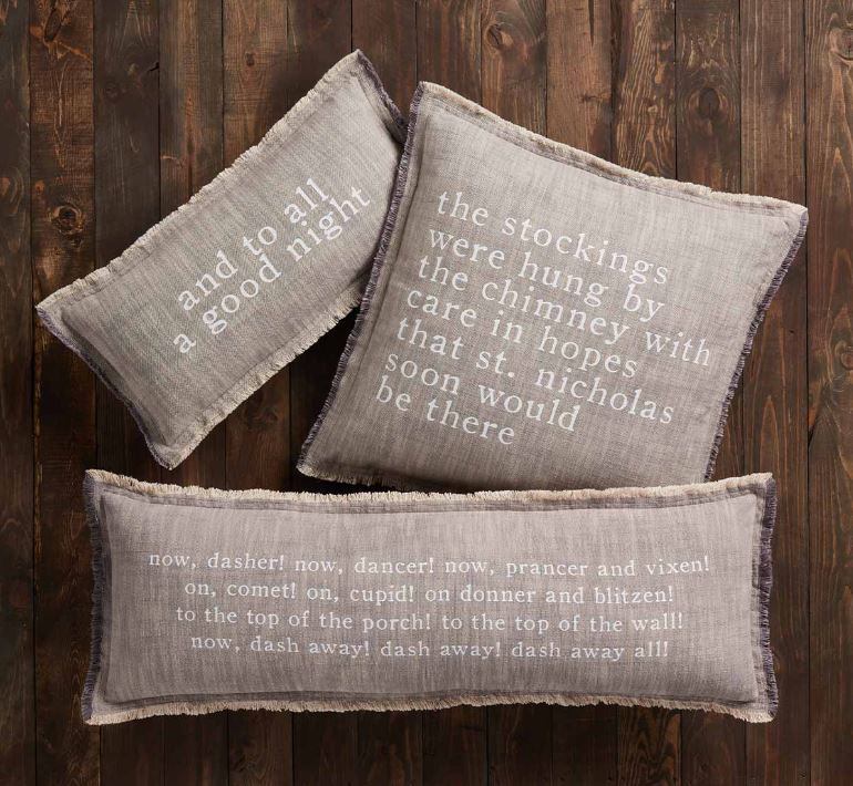 Now Dasher Now Dancer Long Throw Pillow