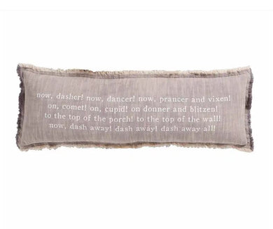 Now Dasher Now Dancer Long Throw Pillow