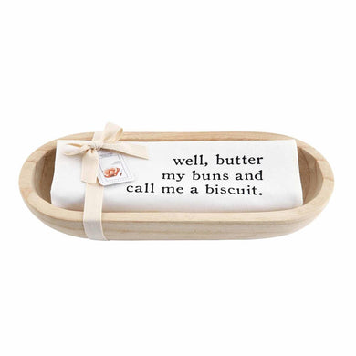 Paulownia Bread Bowl and Towel