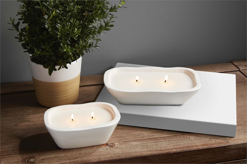 White Dough Bowl Candle