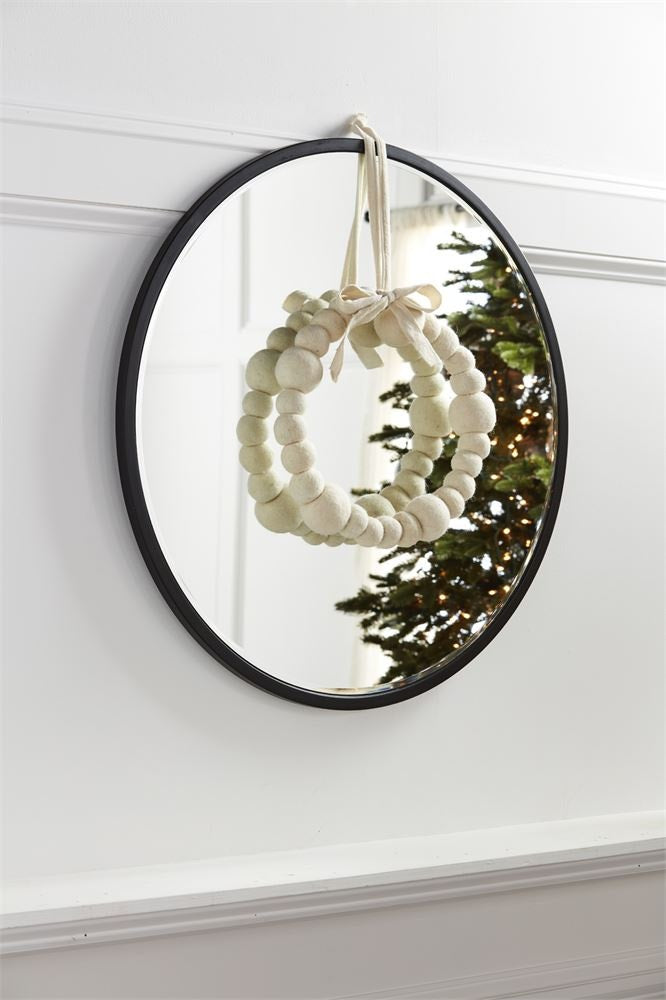 White Pom Pom Ball Wreath