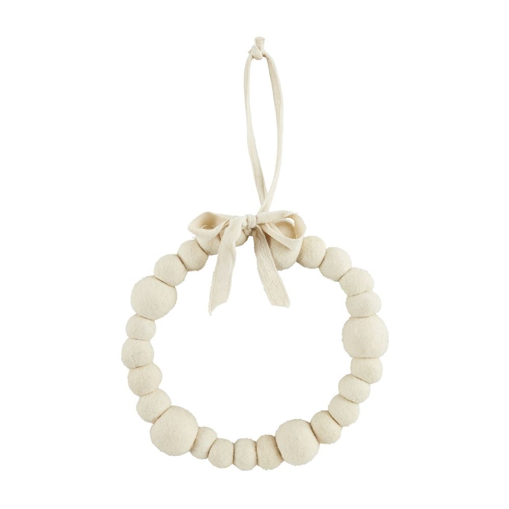 White Pom Pom Ball Wreath