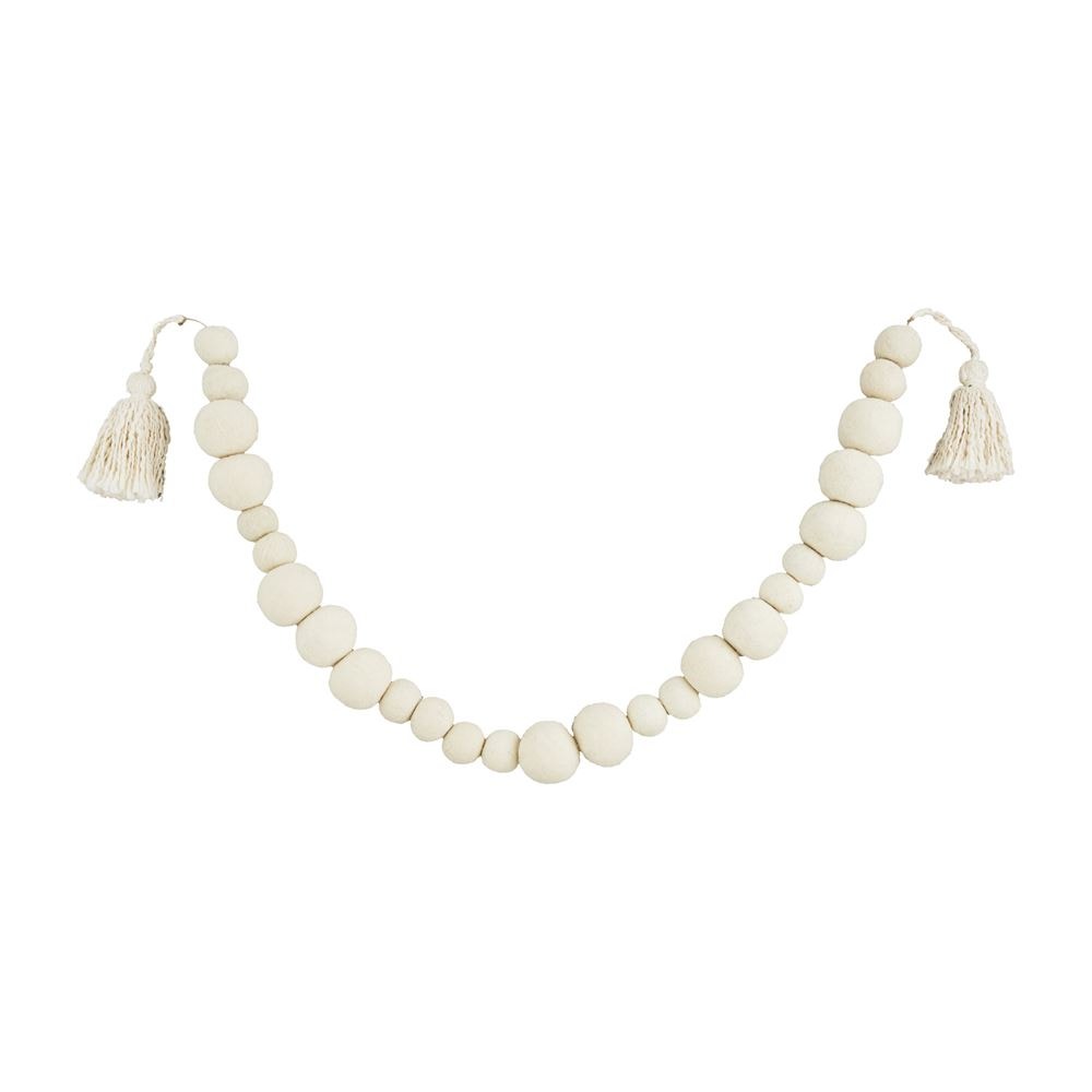 White Pom Pom Tassel Garland