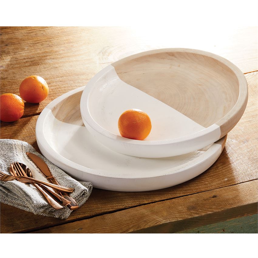 Paulownia Round Tray Set