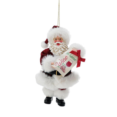 Possible Dreams At Home Wine Santa Ornament
