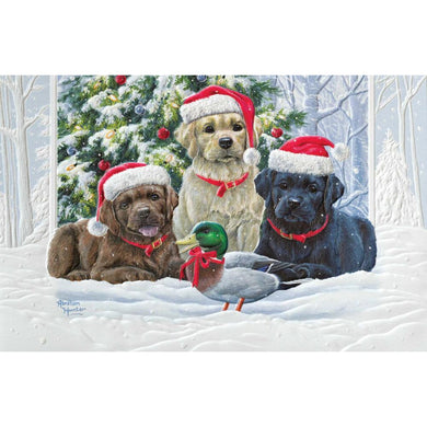 Pumpernickel Press Christmas Lab Pup Trio Christmas Card