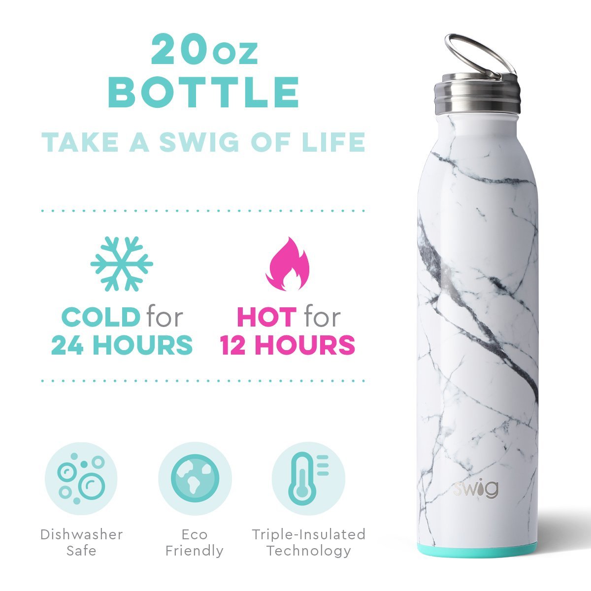 Swig 20 oz Bottle - Marble Slab