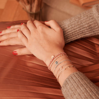 Bracelet With White Dots - Silver