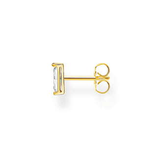 Single Ear Stud Baguette Cut - Gold