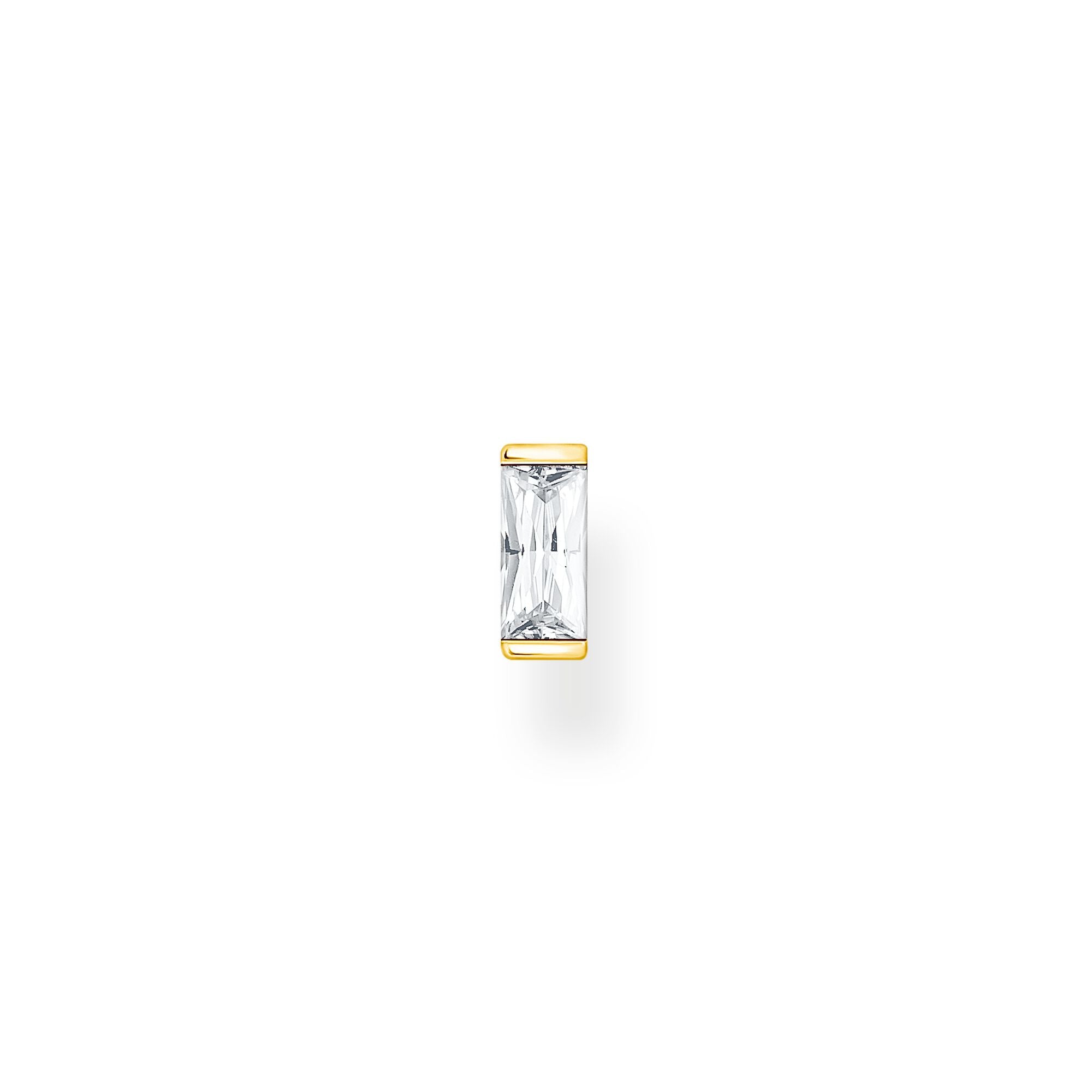 Single Ear Stud Baguette Cut - Gold