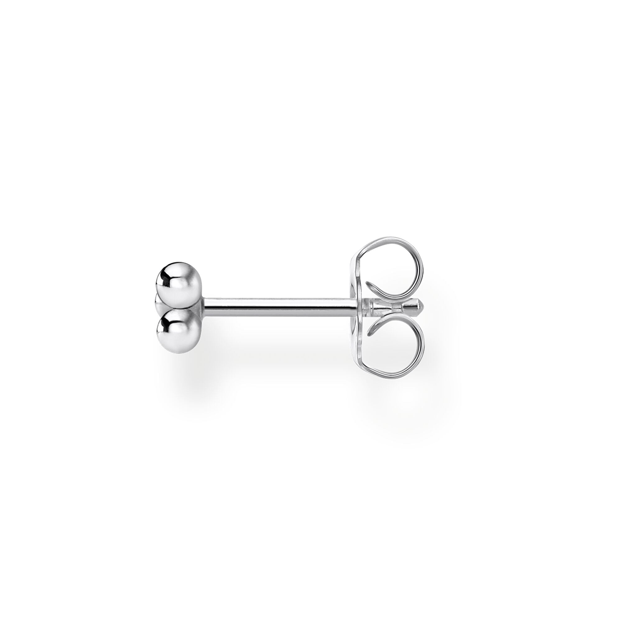 Single Ear Stud Dots Triangle - Silver