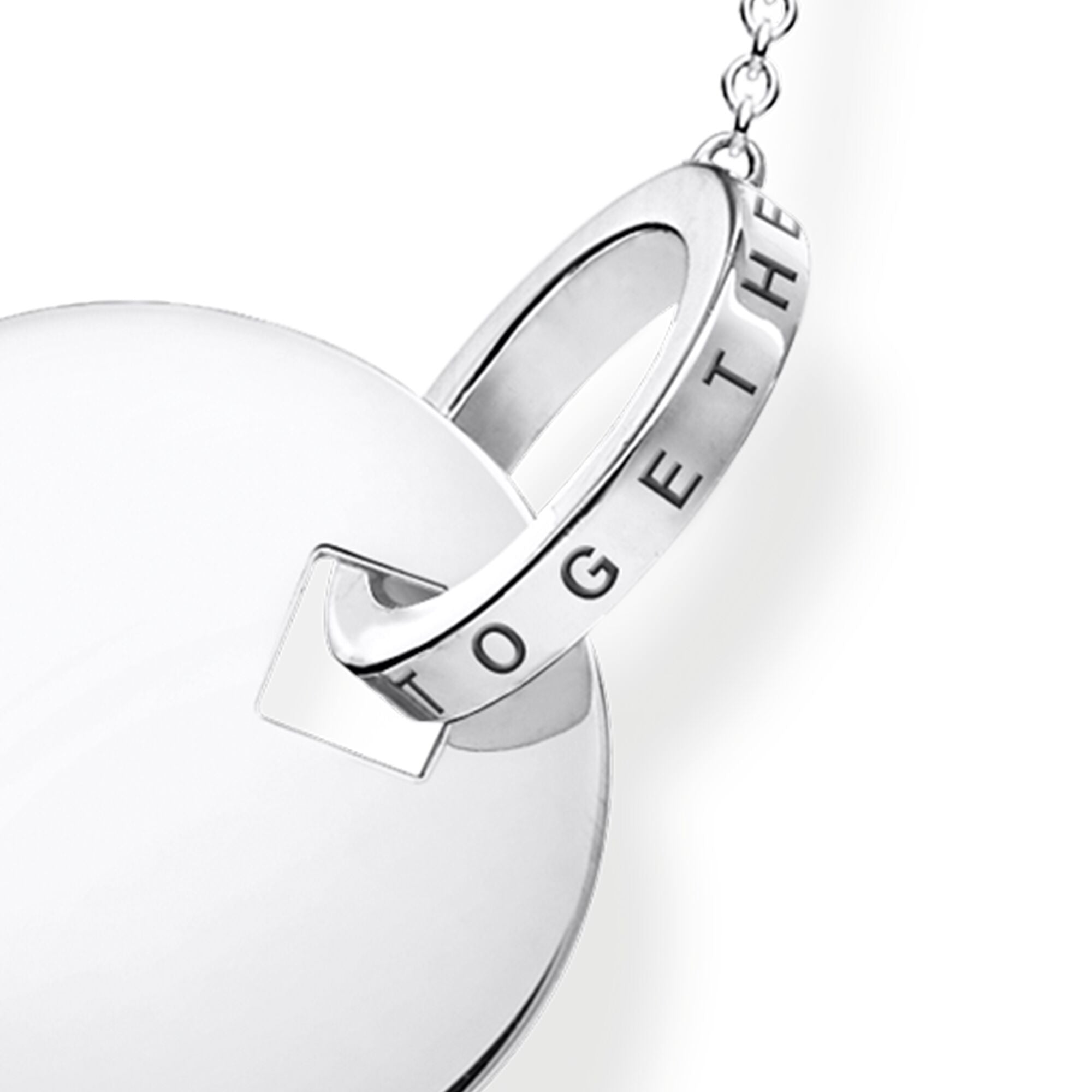 Together Coin With Ring Necklace - Silver - Large
