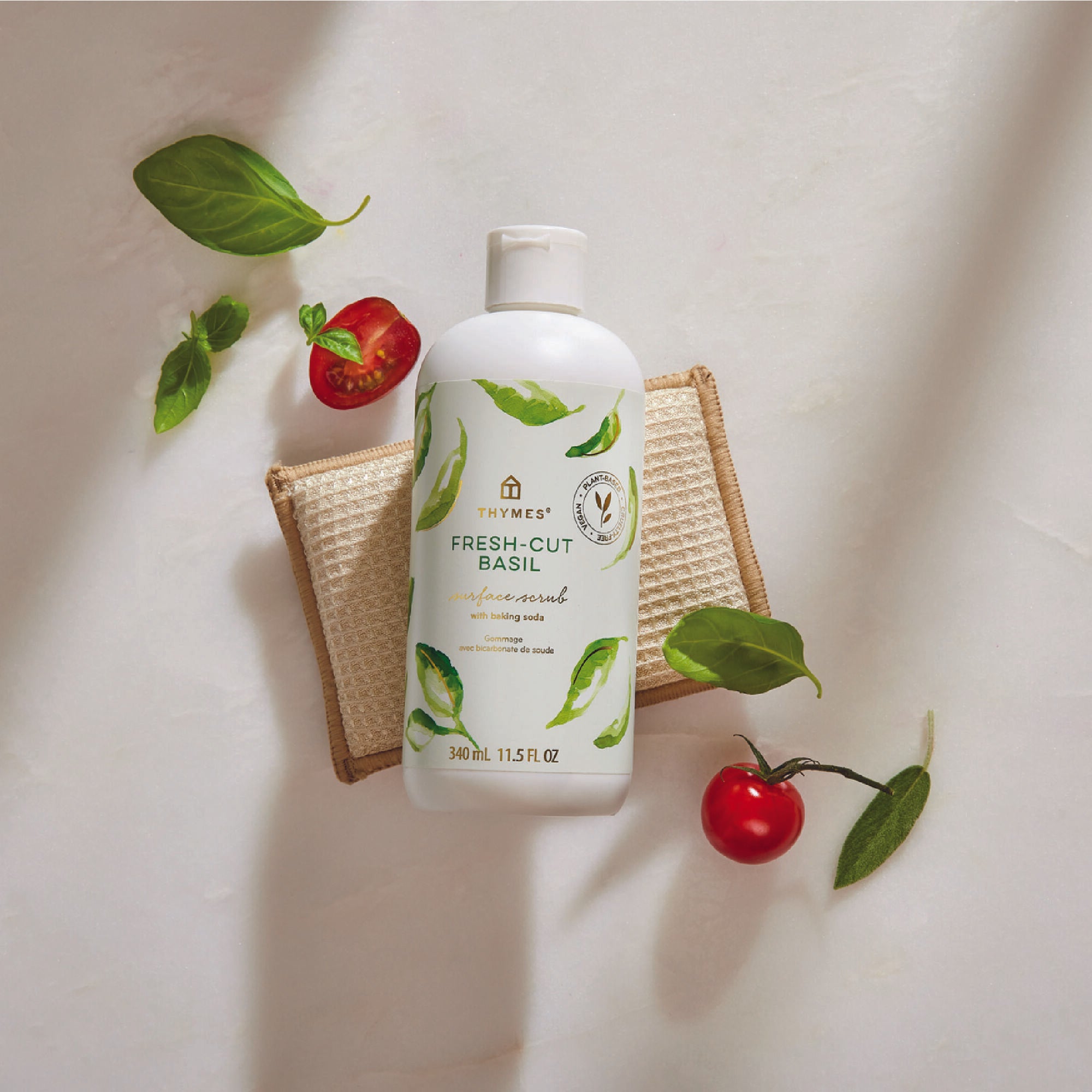 Thymes Fresh-Cut Basil Surface Scrub