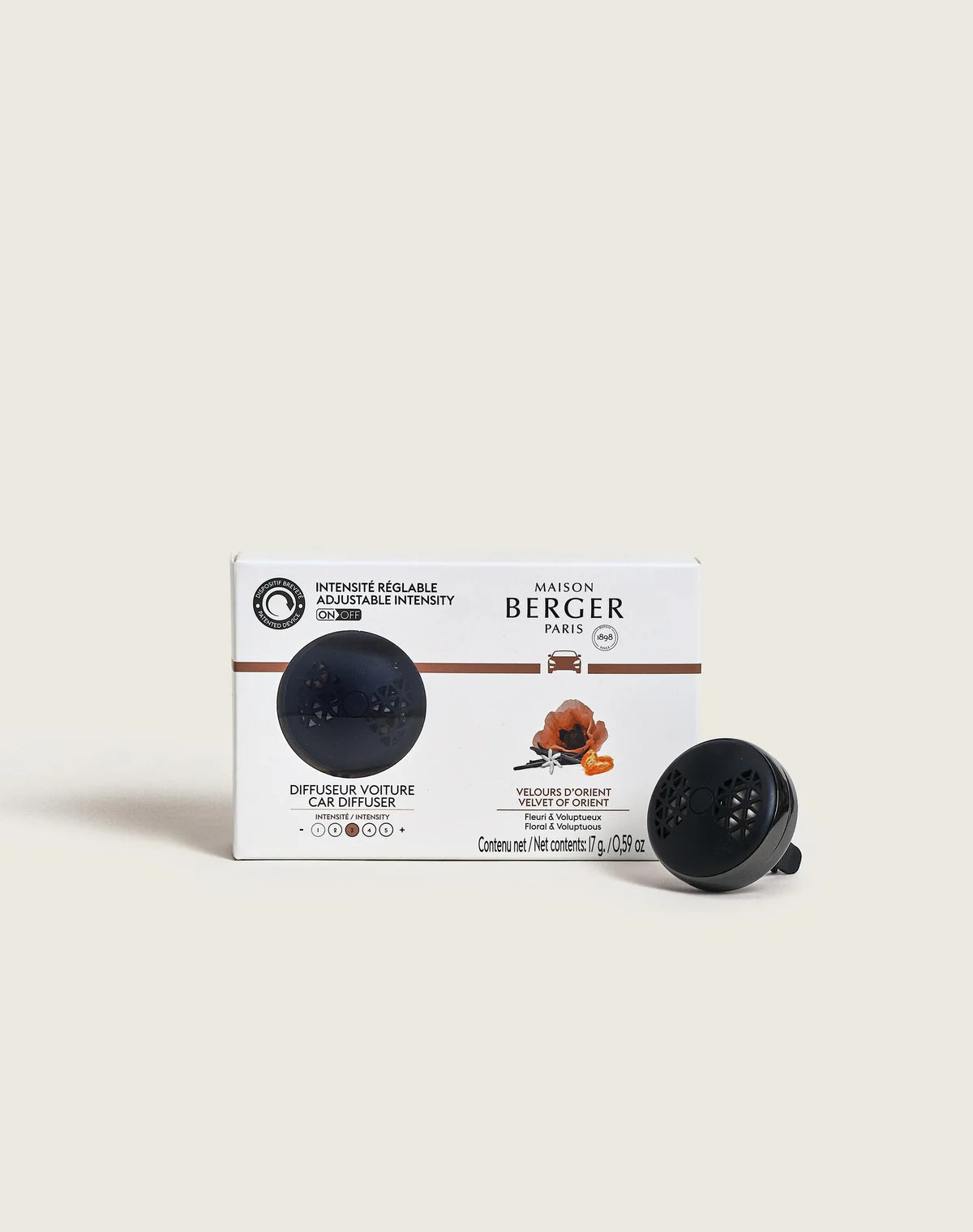 On/Off Smart Velvet Of Orient Car Diffuser Kit - Maison Berger