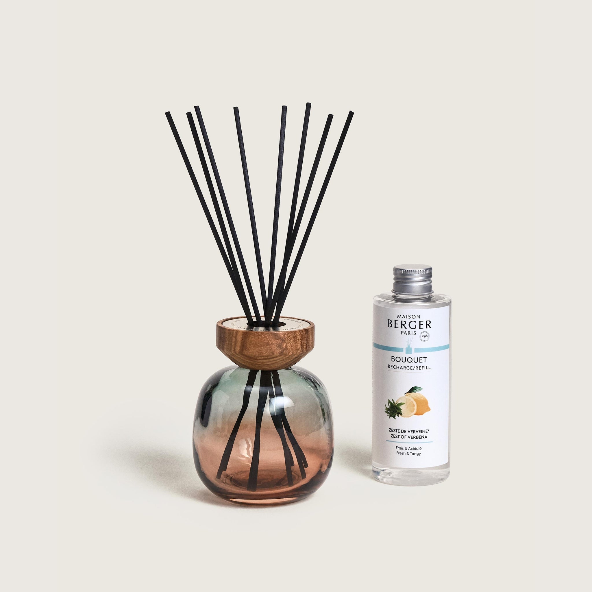 Maison Berger Wood Green & Plum Reed Diffuser with Zest of Verbena