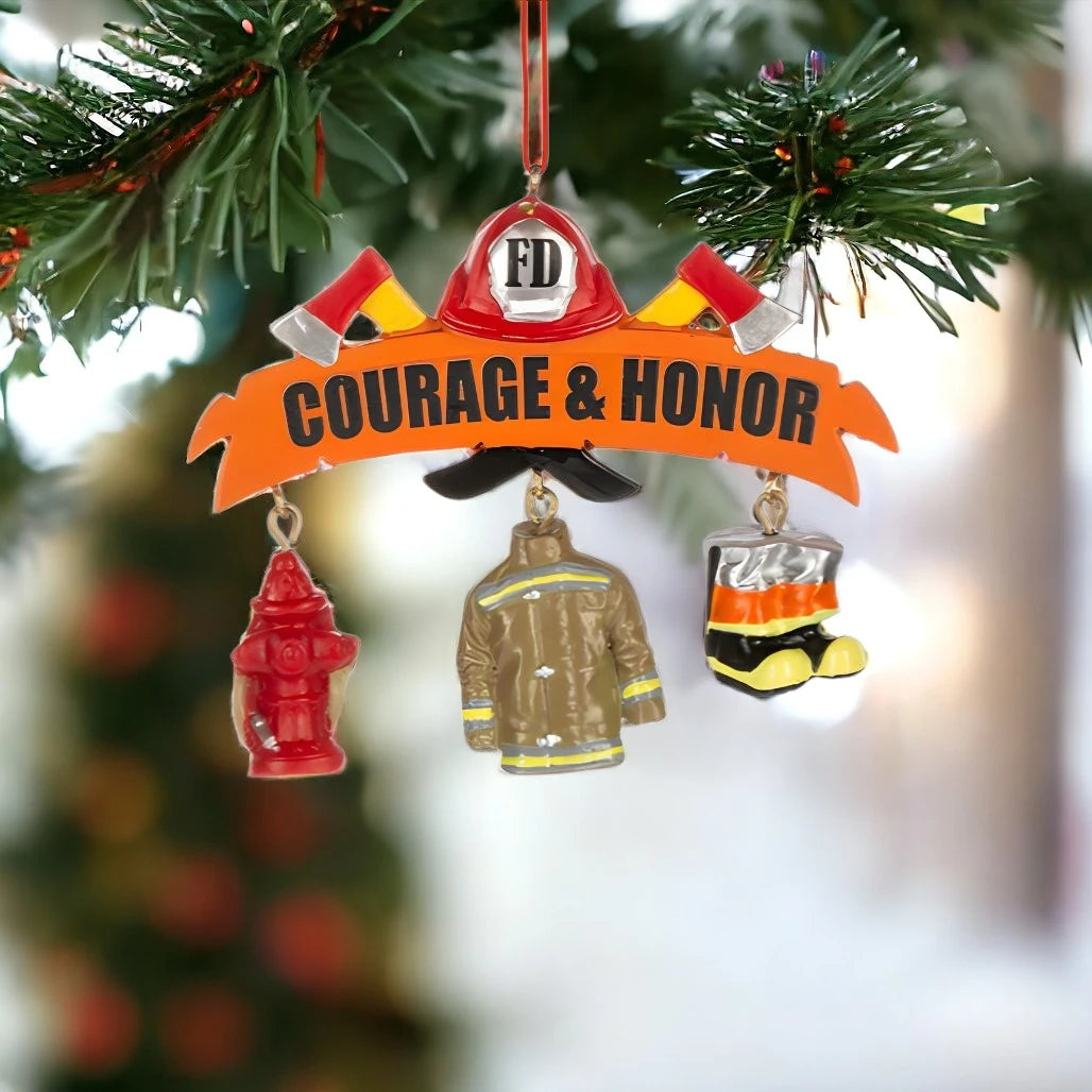 Courage and Honor Fireman Ornament