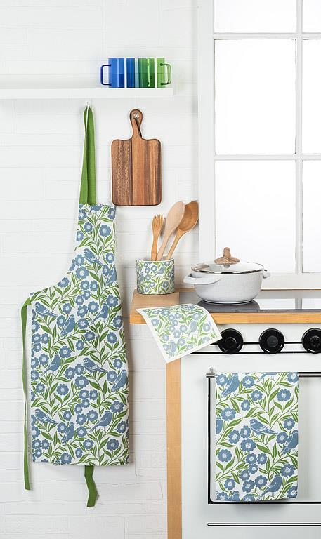 Birds & Leaves Dishcloth & Kitchen Towel Set