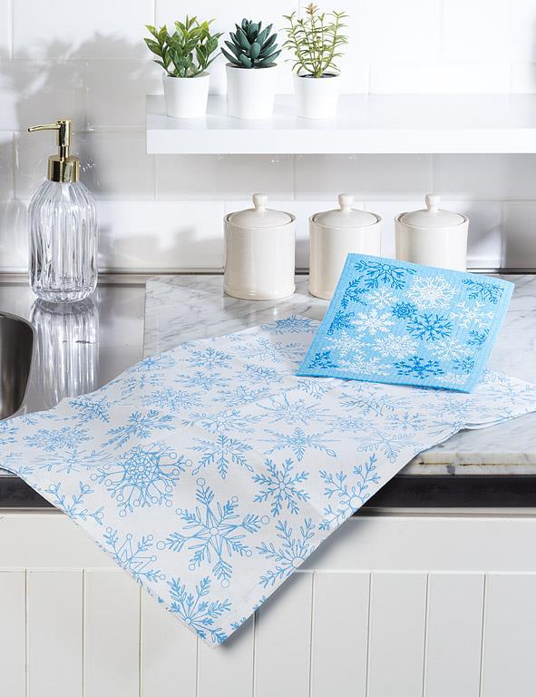 Snowflakes Dishcloth & Kitchen Towel Set